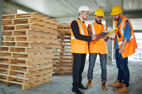 hombre trabajando y revisando pallets -pallets de madera sustentables