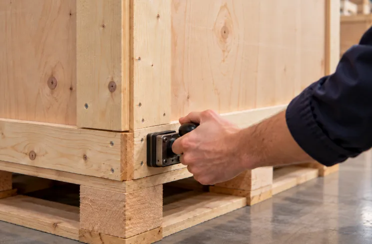 losifra perosna revisando el pallet
